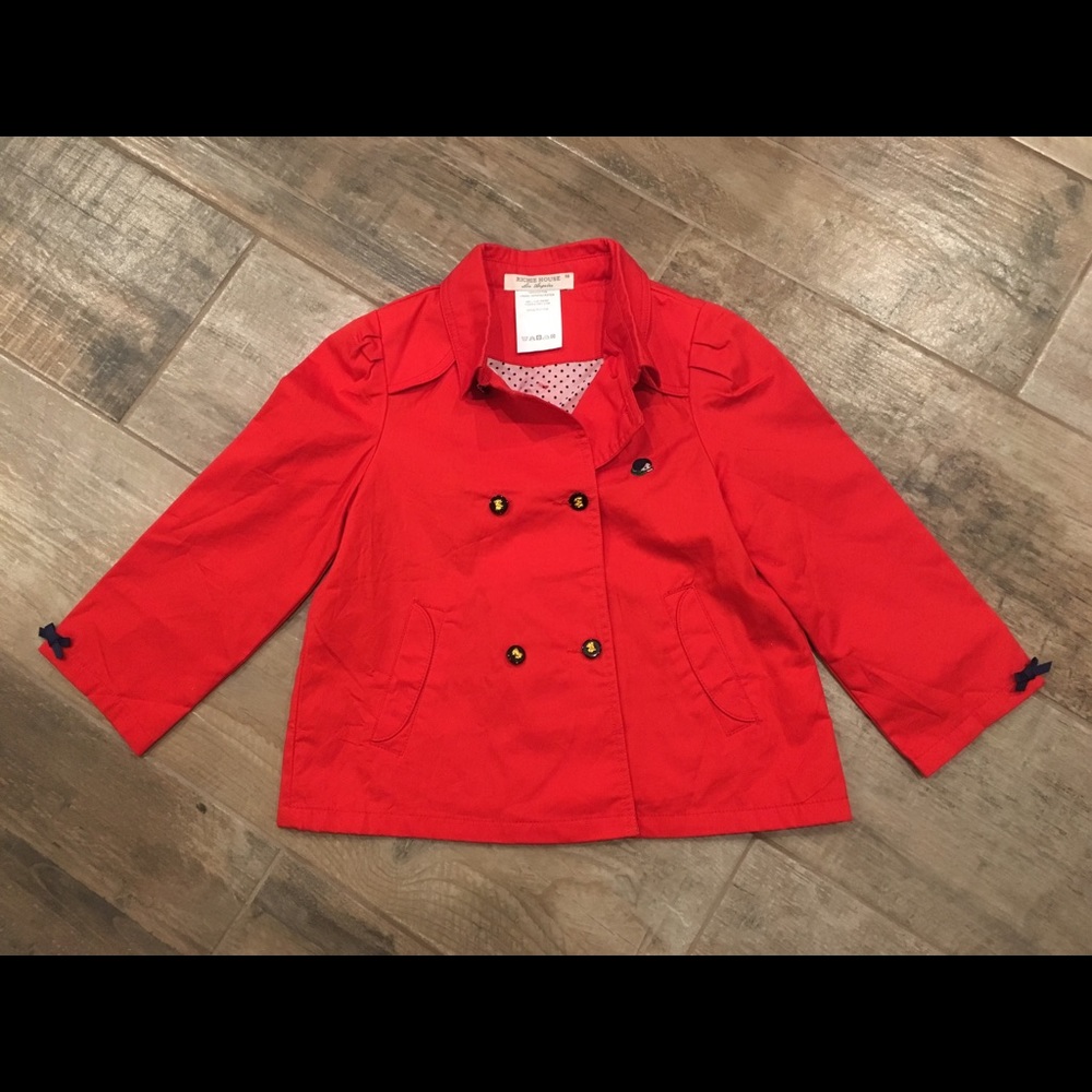 Like New Girls Red Dress Coat!  Size 3/4 YR.